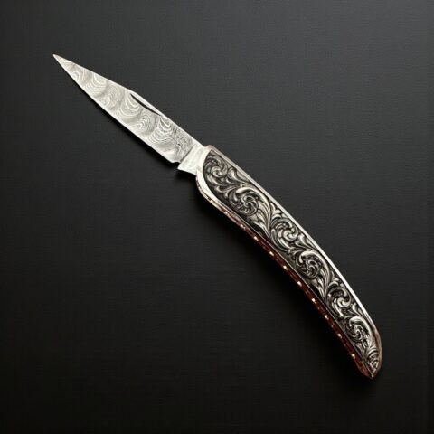 Sürmene Gravür İşlemeli Krom Çakı 09