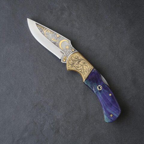 El Yapımı Altın Çakı - Ay Yıldız Figürlü