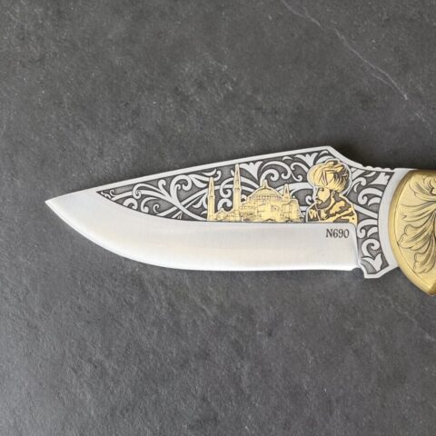 Alternative view of El Yapımı Altın Çakı - Ayasofya Figürlü