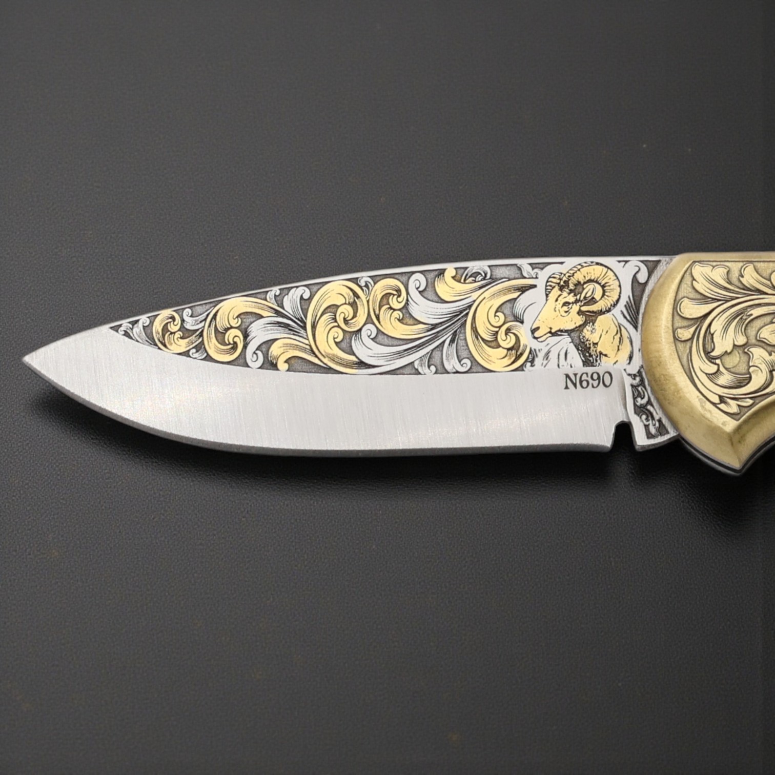 El Yapımı Altın Çakı Koç Figürlü - N690 - Görsel 2