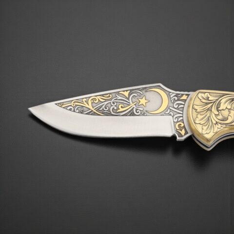 Alternative view of El Yapımı Altın Çakı - Ay Yıldız Figürlü