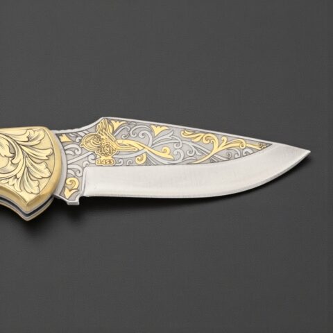 Alternative view of El Yapımı Altın Çakı - Osmanlı Tuğrası 1453 Figürlü