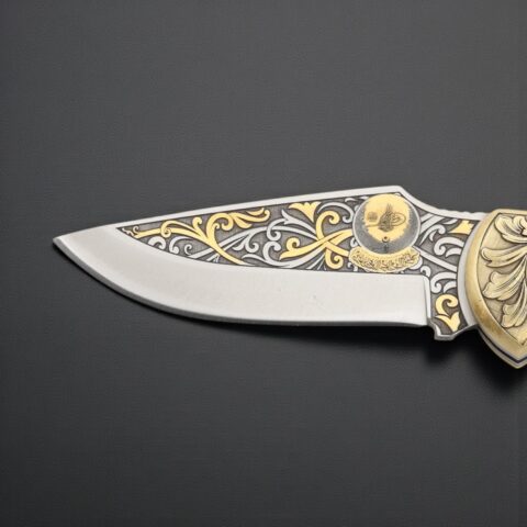 Alternative view of El Yapımı Altın Çakı - Osmanlı Tuğrası Figürlü