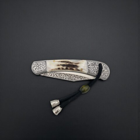 Alternative view of El Yapımı Geyik Boynuzu Çakı - Elmax Çelik