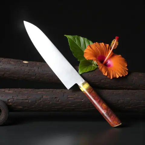 El Yapımı Santoku Şef Bıçağı - N690
