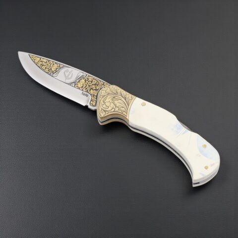 El Yapımı Altın Çakı Elif Vav Figürlü 02 - N690