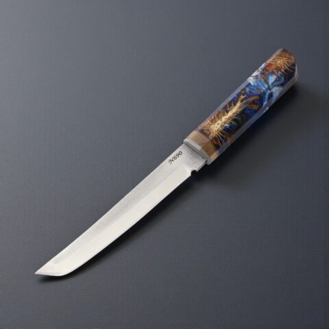 El Yapımı Avcı Bıçağı Epoksi Kozalak Kabza - N690