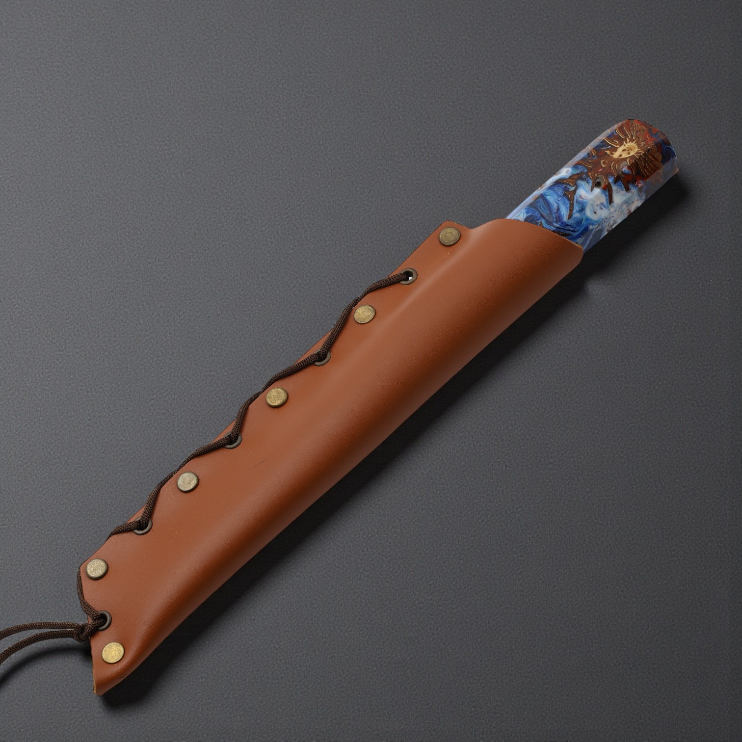 El Yapımı Avcı Bıçağı Epoksi Kozalak Kabza - N690 - Görsel 2