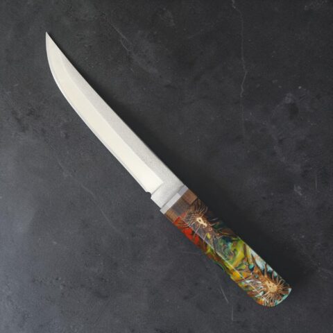 El Yapımı Avcı Bıçağı Epoksi Kozalak Kabza