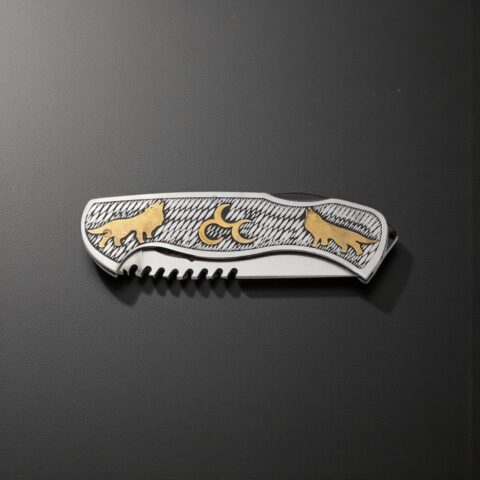 Alternative view of El Yapımı Çakı Kurt ve 3 Hilal İşlemeli - M398