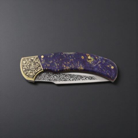 Alternative view of El Yapımı Çakı Tanto Model Tuğra İşlemeli