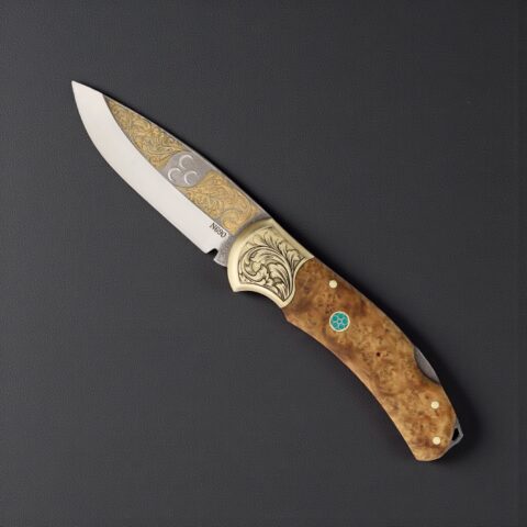 Alternative view of El Yapımı Altın Çakı 3 Hilal Figürlü - N690