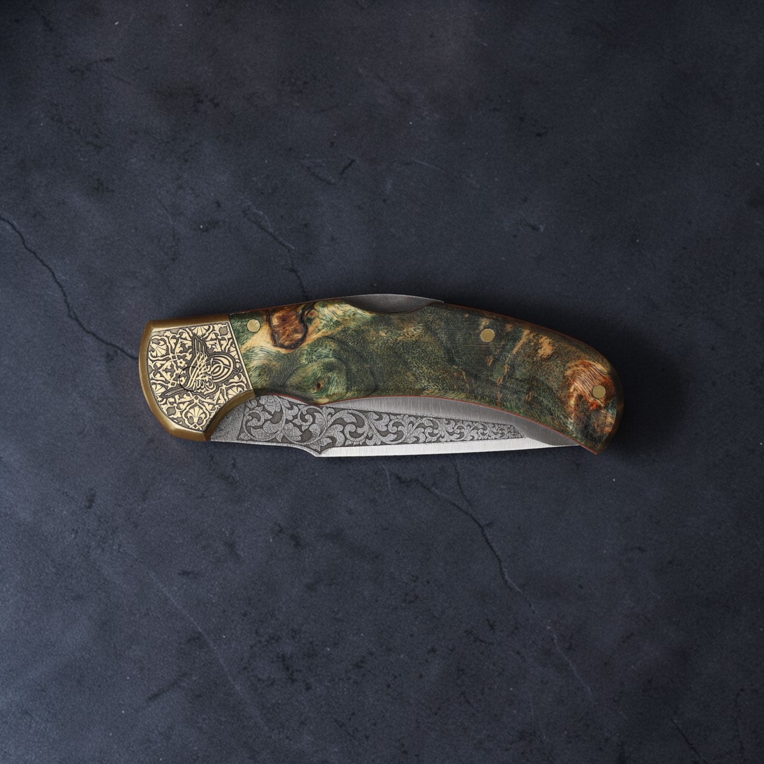 El Yapımı Çakı Tanto Model Tuğra İşlemeli - Görsel 2