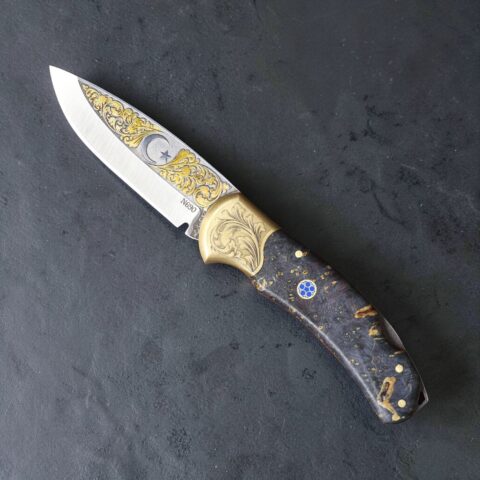 El Yapımı Altın Çakı Ay Yıldız Figürlü 01 - N690