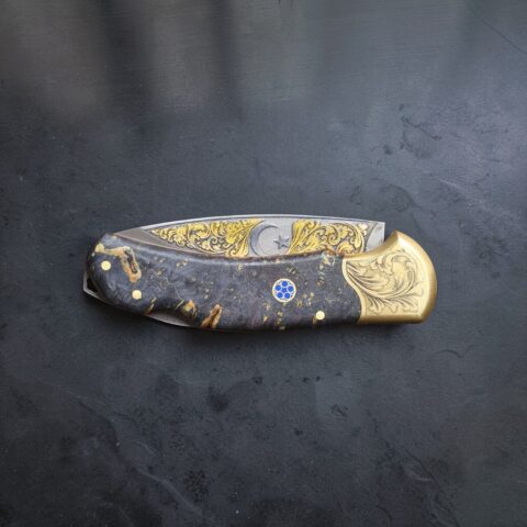 Alternative view of El Yapımı Altın Çakı Ay Yıldız Figürlü 01 - N690