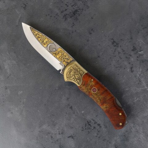 El Yapımı Altın Çakı Ay Yıldız Figürlü 01 - N690