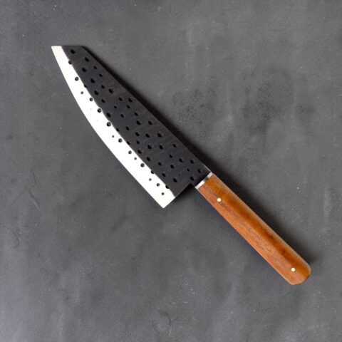 El Yapımı Desenli Şef Bıçağı 01 - Gül Ağacı Sap