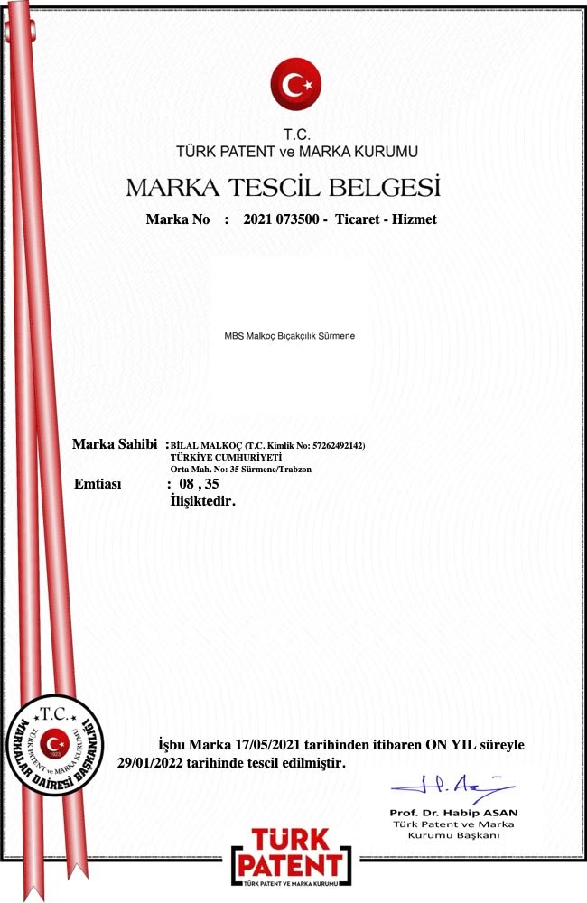 Marka Tescil Belgesi
