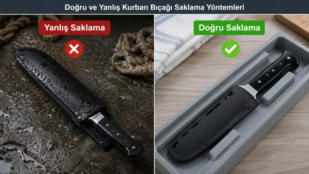 Doğru ve yanlış kurban bıçağı saklama yöntemleri