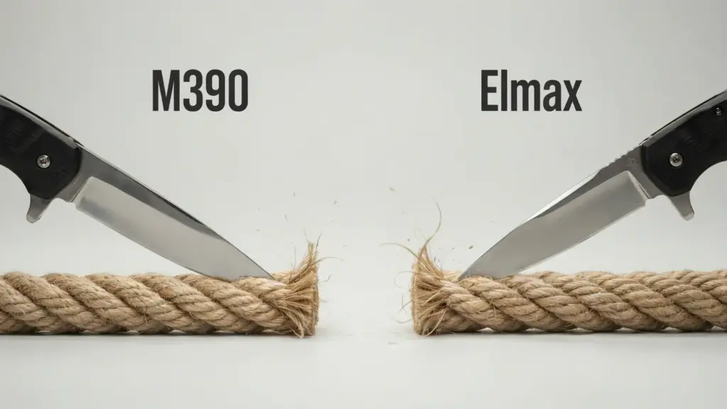 M390 ve Elmax bıçak keskinlik testi