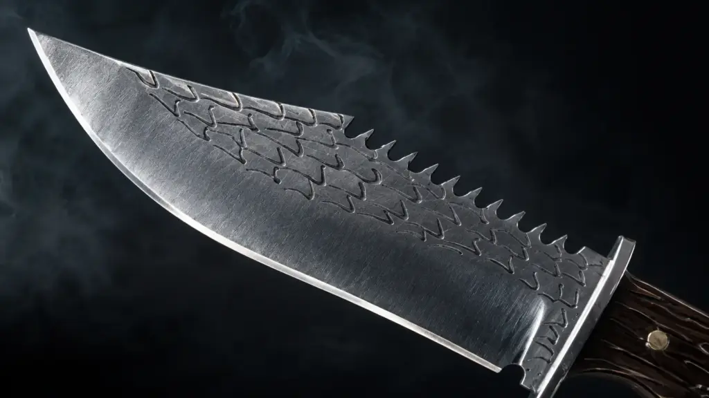 Rambo bıçağı testere sırtı ve namlu ayrıntıları