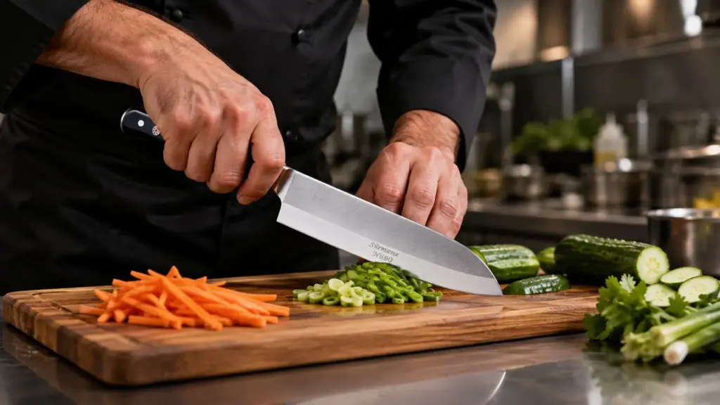 Santoku şef bıçağı tasarım detayları
